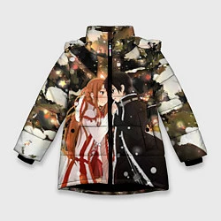 Куртка зимняя для девочки Мастера меча, цвет: 3D-черный