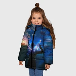 Куртка зимняя для девочки Мастера меча онлайн, цвет: 3D-черный — фото 2