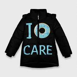 Куртка зимняя для девочки I Donut care, цвет: 3D-черный