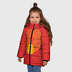 Куртка зимняя для девочки Гомер медитирует, цвет: 3D-черный — фото 2