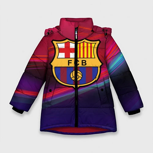 Зимняя куртка для девочки ФК Барселона / 3D-Красный – фото 1
