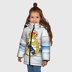 Куртка зимняя для девочки Реал Мадрид, цвет: 3D-черный — фото 2