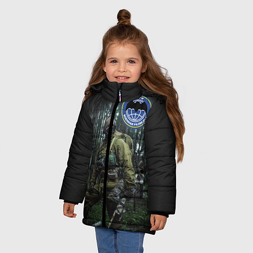 Зимняя куртка для девочки Военная разведка / 3D-Светло-серый – фото 3