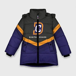 Куртка зимняя для девочки Digital Chaos Uniform, цвет: 3D-черный