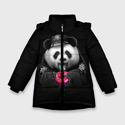 Куртка зимняя для девочки Donut Panda, цвет: 3D-черный