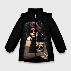 Куртка зимняя для девочки Девушка, цвет: 3D-черный