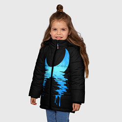 Куртка зимняя для девочки Отражение Луны, цвет: 3D-черный — фото 2