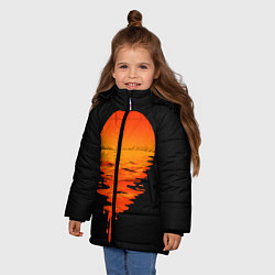 Куртка зимняя для девочки Отражение Солнца, цвет: 3D-светло-серый — фото 2