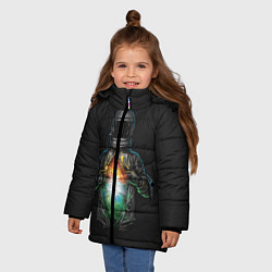 Куртка зимняя для девочки Космос внутри, цвет: 3D-красный — фото 2