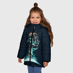 Куртка зимняя для девочки Планетарный скейтбординг, цвет: 3D-красный — фото 2