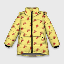 Куртка зимняя для девочки Рай пиццы, цвет: 3D-светло-серый