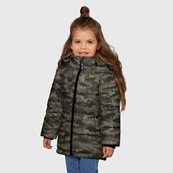 Куртка зимняя для девочки Камуфляж рыбака, цвет: 3D-черный — фото 2
