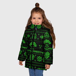 Куртка зимняя для девочки Ядерная зима, цвет: 3D-черный — фото 2