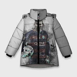 Куртка зимняя для девочки Lionel Messi, цвет: 3D-светло-серый