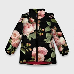 Куртка зимняя для девочки TOP Roses, цвет: 3D-красный