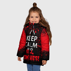 Куртка зимняя для девочки Keep Calm & Kill Zombies, цвет: 3D-черный — фото 2
