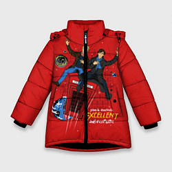 Куртка зимняя для девочки Excellent Adventure, цвет: 3D-черный