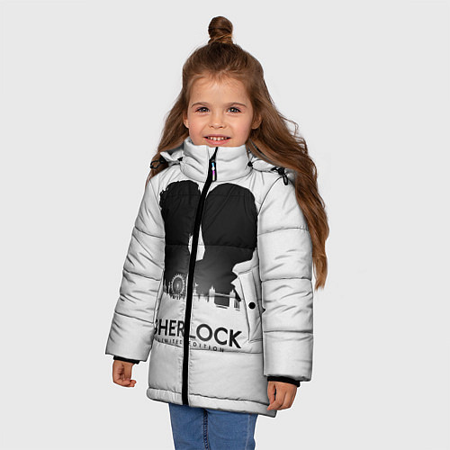 Зимняя куртка для девочки Sherlock Edition / 3D-Светло-серый – фото 3