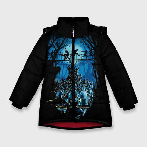 Зимняя куртка для девочки Zombie Island / 3D-Красный – фото 1