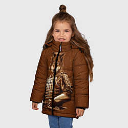 Куртка зимняя для девочки Волк самурай, цвет: 3D-черный — фото 2