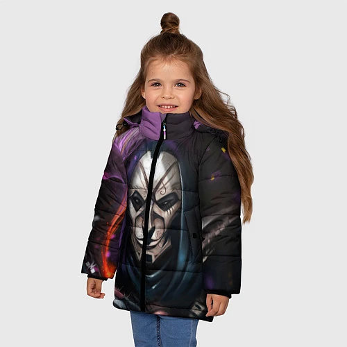 Зимняя куртка для девочки Mask / 3D-Светло-серый – фото 3