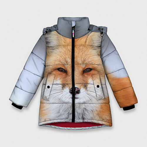 Зимняя куртка для девочки Хитрая лиса / 3D-Красный – фото 1
