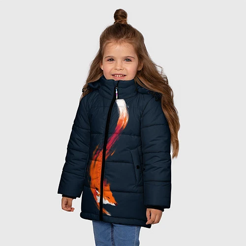 Зимняя куртка для девочки Хитрая лисичка / 3D-Светло-серый – фото 3