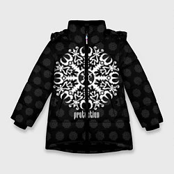 Куртка зимняя для девочки Шлем благоговения, цвет: 3D-черный