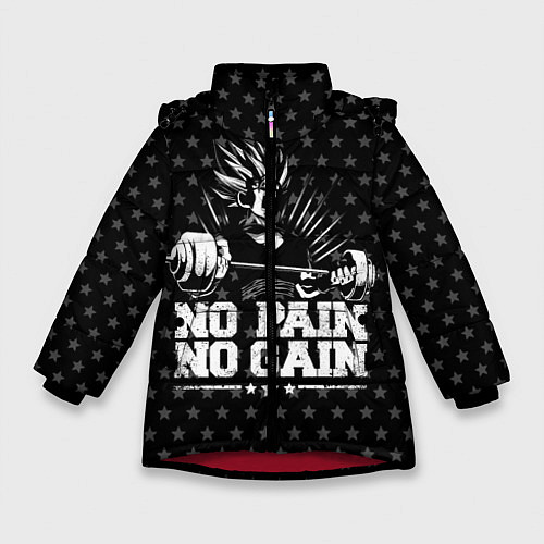 Зимняя куртка для девочки No Pain No Gain / 3D-Красный – фото 1
