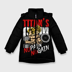 Куртка зимняя для девочки Titans Gym, цвет: 3D-черный