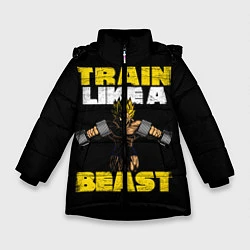 Куртка зимняя для девочки Train Like a Beast, цвет: 3D-черный