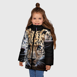 Куртка зимняя для девочки Дикая кошка цвета 3D-черный — фото 2