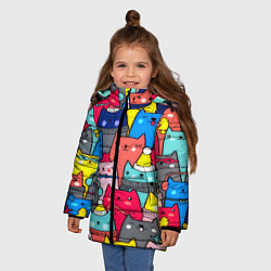 Куртка зимняя для девочки Отряд котиков, цвет: 3D-светло-серый — фото 2