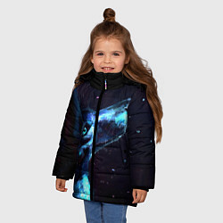 Куртка зимняя для девочки Лунный волк, цвет: 3D-черный — фото 2