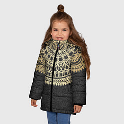 Куртка зимняя для девочки Абстракционизм, цвет: 3D-черный — фото 2