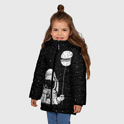 Куртка зимняя для девочки Астронавт с шариком, цвет: 3D-красный — фото 2