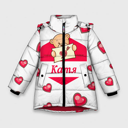Зимняя куртка для девочки Катя / 3D-Красный – фото 1