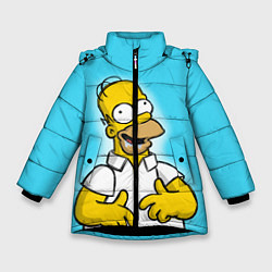 Куртка зимняя для девочки Аппетит Гомера, цвет: 3D-черный