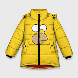 Куртка зимняя для девочки Гомер стесняется, цвет: 3D-красный