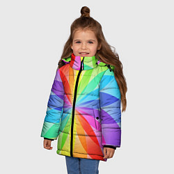 Куртка зимняя для девочки Радуга, цвет: 3D-черный — фото 2