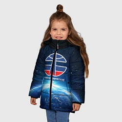 Куртка зимняя для девочки Космические войска 7, цвет: 3D-черный — фото 2
