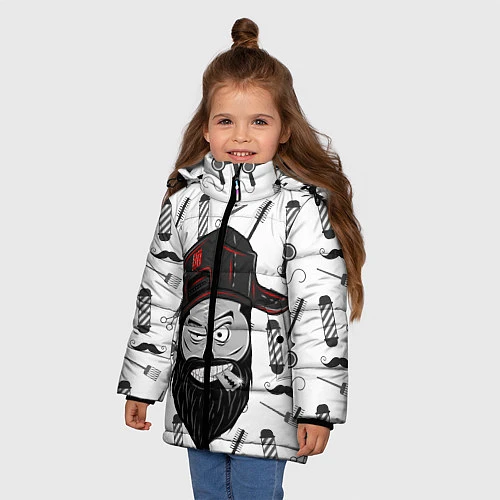 Зимняя куртка для девочки Барбер Борода / 3D-Светло-серый – фото 3