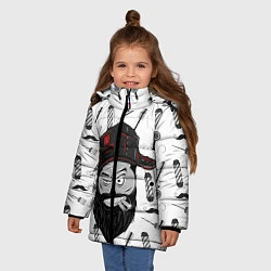 Куртка зимняя для девочки Барбер Борода, цвет: 3D-светло-серый — фото 2