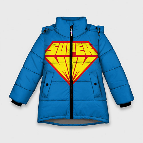 Зимняя куртка для девочки Супермама / 3D-Светло-серый – фото 1