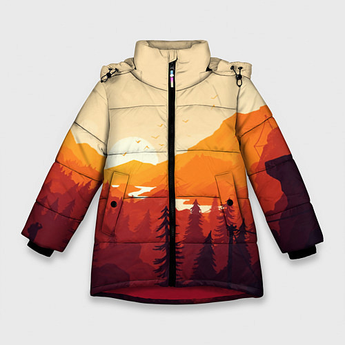 Зимняя куртка для девочки Восход / 3D-Красный – фото 1
