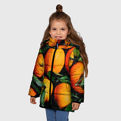 Куртка зимняя для девочки Мандаринчики, цвет: 3D-черный — фото 2