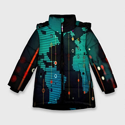 Куртка зимняя для девочки Digital world, цвет: 3D-черный
