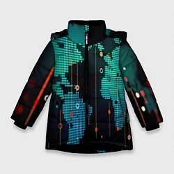 Куртка зимняя для девочки Digital world, цвет: 3D-черный