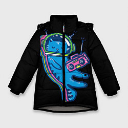 Куртка зимняя для девочки Космокот 1, цвет: 3D-светло-серый