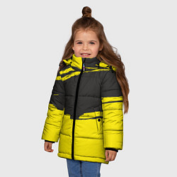Куртка зимняя для девочки Чёрно-жёлтый, цвет: 3D-черный — фото 2